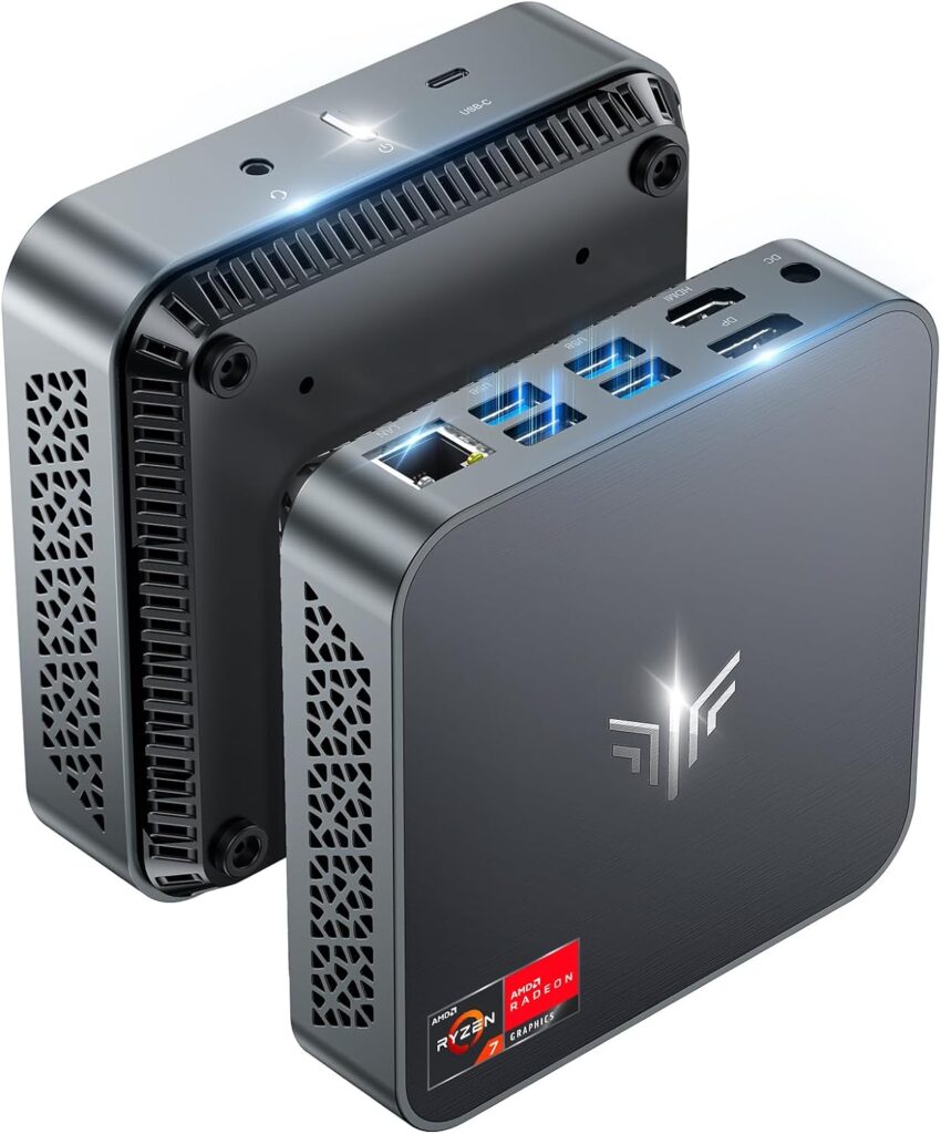 KAMRUI Mini PC Ryzen 7 5700U(8C/16T, up to 4.3GHz), Mini Computer 16GB DDR4 RAM 512GB M.2 2280 NVME SSD Mini PC Gaming, 4K Dual Display Mini Desktop Support WiFi6/BT5.2/Dual Channel