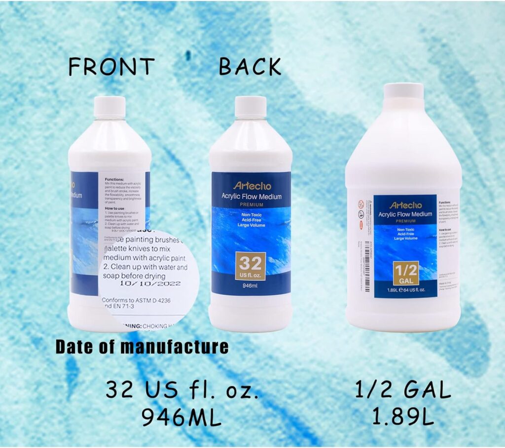 Artecho Pouring Effects Medium 32oz / 946ml, Acrylic Medium for Acrylic Paint, Premium Acrylic Paint Thinner