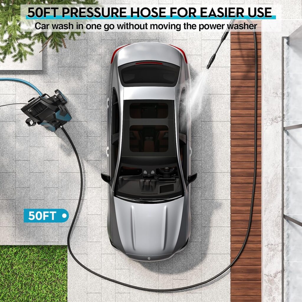 GREENER Electric Pressure Washer 3500 PSI High Pressure Washer with 50ft Outlet Hose and Adjustable Nozzle, 2.4GPM Power Washer Electric Powered with Soap Cannon for Car, House, Patio Cleaning GREENER Electric Pressure Washer 3500 PSI High Pressure Washer with 50ft Outlet Hose and Adjustable Nozzle, 2.4GPM Power Washer Electric Powered with Soap Cannon for Car, House, Patio Cleaning