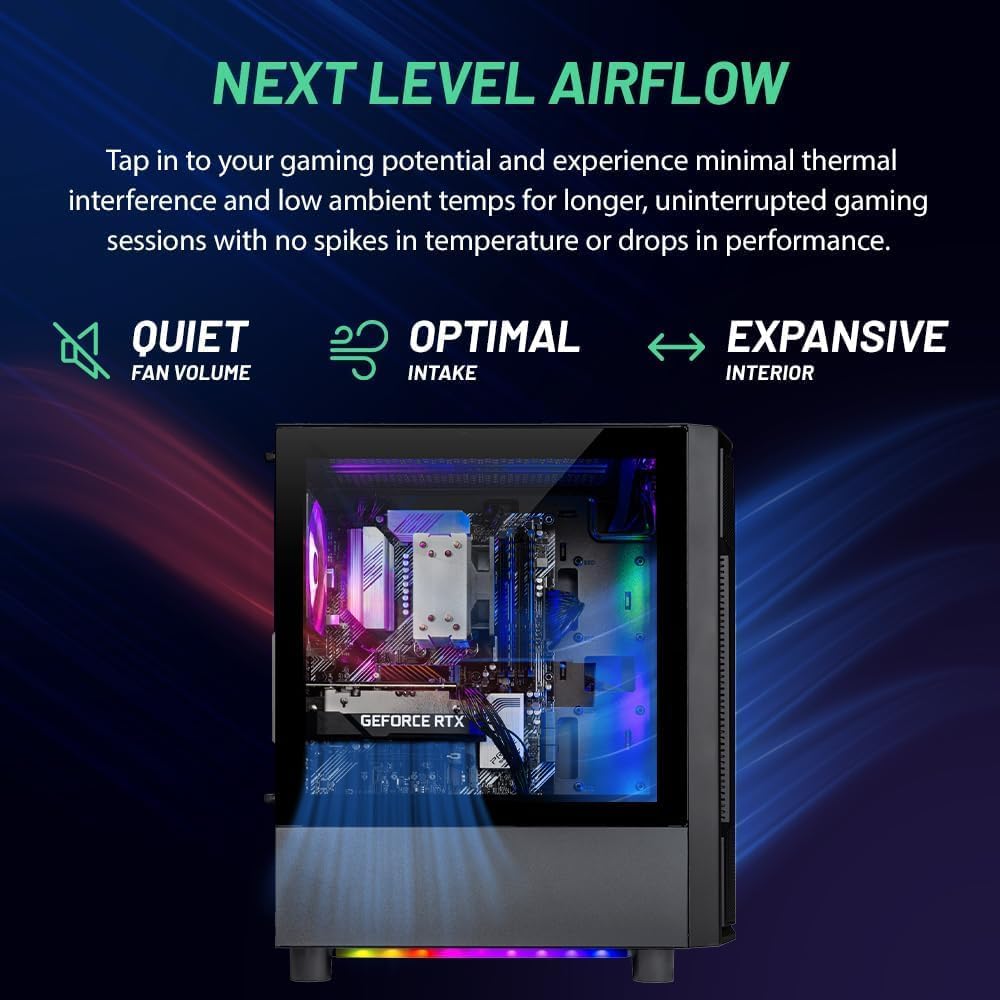 Skytech Shadow Gaming PC, Intel i5 13400F 2.5 GHz (4.6GHz Turbo Boost), NVIDIA RTX 4060 8GB GDDR6X, 2TB SSD, 32GB DDR5 RAM 5200 RGB, 650W Gold PSU, Wi-Fi, Win 11 Home