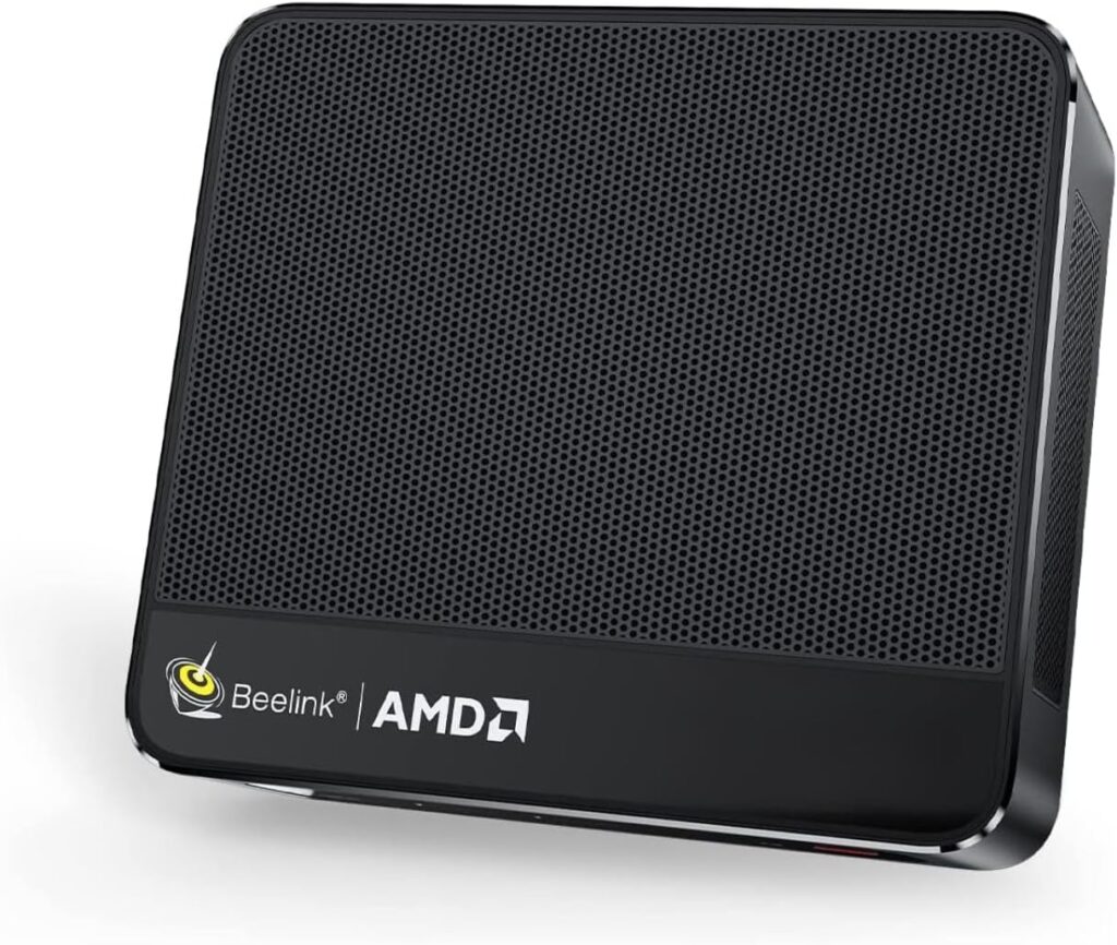 Beelink Mini PC SER5, AMD Ryzen 7 5700U(up to 4.3GHz), Mini Computer 16GB DDR4 RAM 500GB NVME SSD, Micro PC 4K@60Hz Triple Display HDMI DP USB-C, 35W High Performance Office Gaming HTPC W-11 Pro