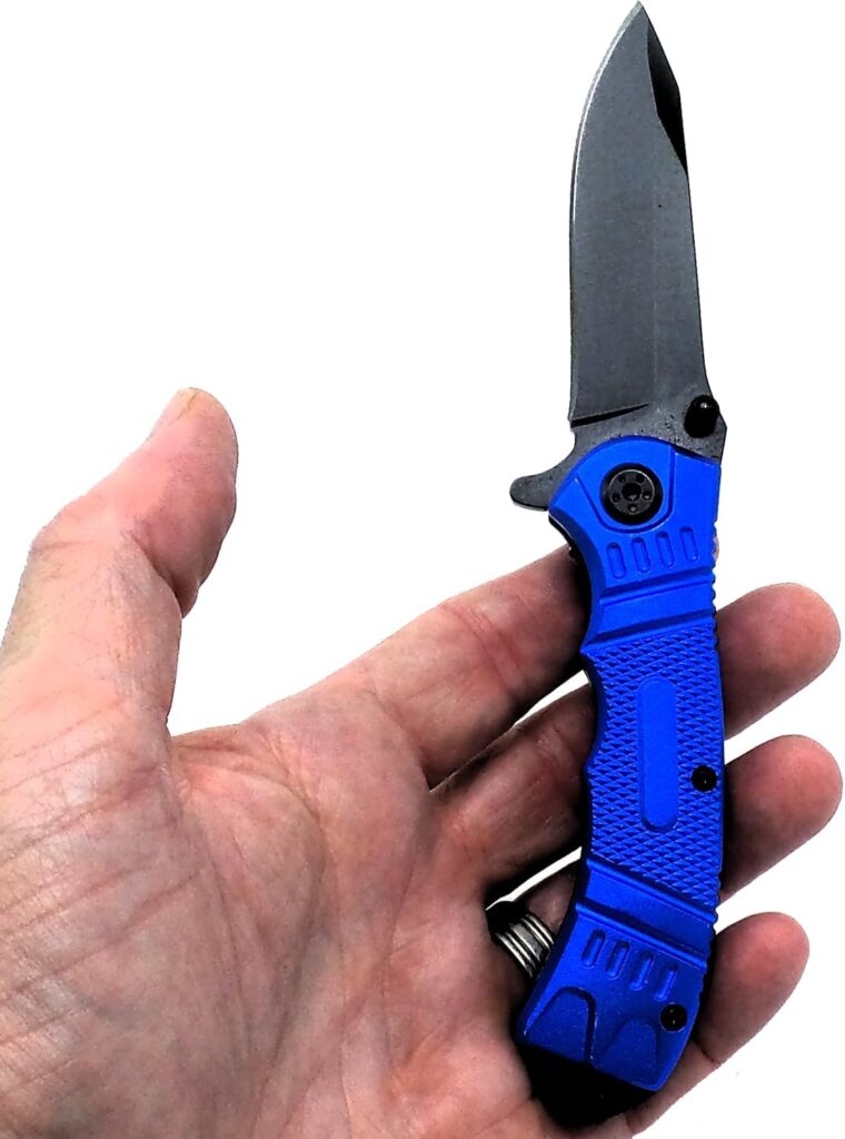 8 Inch Spring Assisted Foldable EDC Pocket Knife, w/Belt Clip German Surgical Steal DP Blade Everyday-Hunting-Fishing-Rescue-Tactical (Black) 8 Inch Spring Assisted Foldable EDC Pocket Knife, w/Belt Clip German Surgical Steal DP Blade Everyday-Hunting-Fishing-Rescue-Tactical (Black)