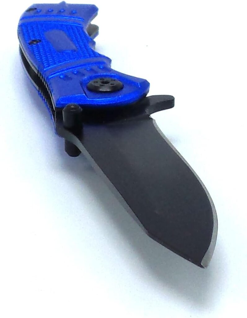 8 Inch Spring Assisted Foldable EDC Pocket Knife, w/Belt Clip German Surgical Steal DP Blade Everyday-Hunting-Fishing-Rescue-Tactical (Black) 8 Inch Spring Assisted Foldable EDC Pocket Knife, w/Belt Clip German Surgical Steal DP Blade Everyday-Hunting-Fishing-Rescue-Tactical (Black)