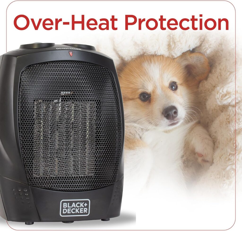 BLACK+DECKER Portable Space Heater, Room Space Heater with Carry Handle for Easy Transport