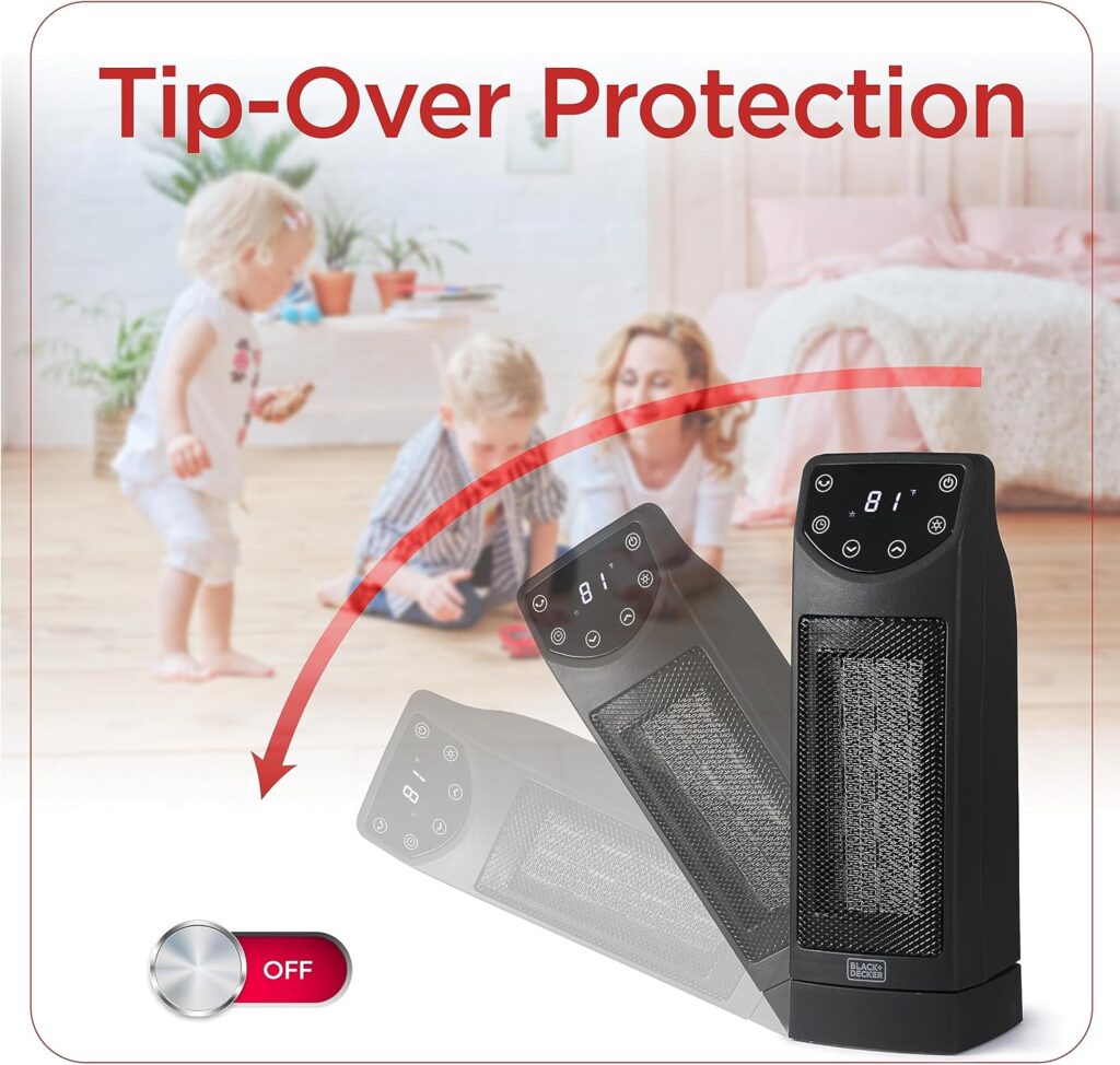 BLACK+DECKER Portable Space Heater, Room Space Heater with Carry Handle for Easy Transport