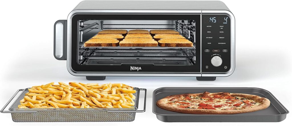 Ninja SP201 Digital Air Fry Pro Countertop 8-in-1 Oven with Extended Height, XL Capacity, Flip Up  Away Capability for Storage Space, Basket, Wire Rack Crumb Tray, Silver (Renewed), Black Ninja SP201 Digital Air Fry Pro Countertop 8-in-1 Oven with Extended Height, XL Capacity, Flip Up  Away Capability for Storage Space, Basket, Wire Rack Crumb Tray, Silver (Renewed), Black