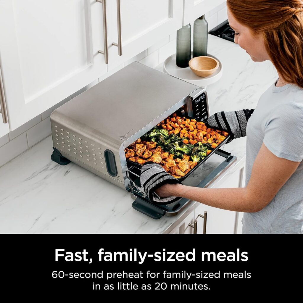 Ninja SP201 Digital Air Fry Pro Countertop 8-in-1 Oven with Extended Height, XL Capacity, Flip Up  Away Capability for Storage Space, Basket, Wire Rack Crumb Tray, Silver (Renewed), Black Ninja SP201 Digital Air Fry Pro Countertop 8-in-1 Oven with Extended Height, XL Capacity, Flip Up  Away Capability for Storage Space, Basket, Wire Rack Crumb Tray, Silver (Renewed), Black