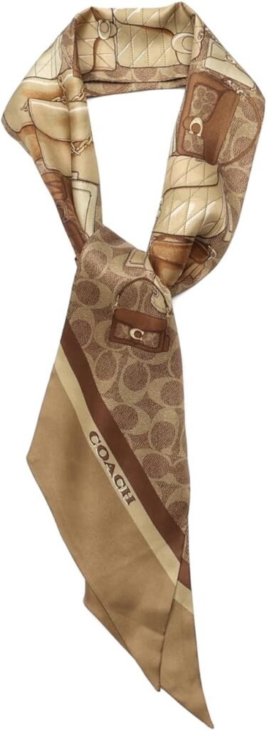 Coach womens Stacked Tabby Printed Wide Silk Skinny