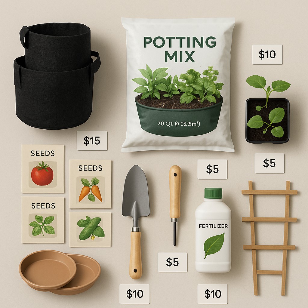 Cost to start a balcony vegetable garden with 2026 supply price categories